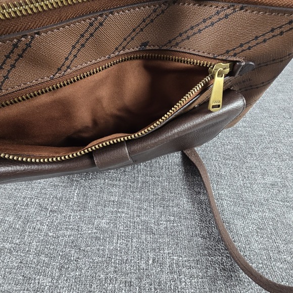 Fossil Women's Kinley Crossbody Bag ZB1643 Two Tone Brown Diagonal - Picture 11 of 15